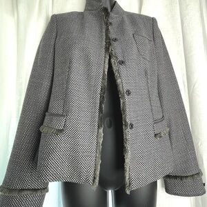 ✨ Authentic Vintage✨ Rare Unique Armani Collezioni Tweed Evening Jacket Fur 90s